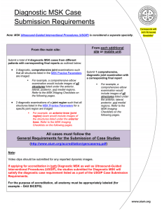 Diagnostic MSK Case Submission Requirements