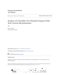 Analysis of a Portable, One Hundred Ampere Pulse Test Current