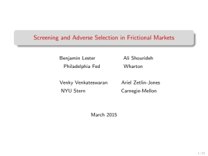Screening and Adverse Selection in Frictional