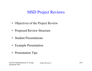 MSD Project Reviews