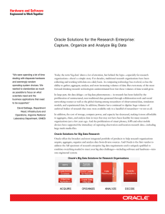 Oracle Solutions for the Research Enterprise: Capture, Organize