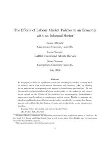 The Effects of Labour Market Policies in an Economy with an