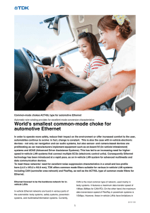 World`s smallest common-mode choke for automotive Ethernet