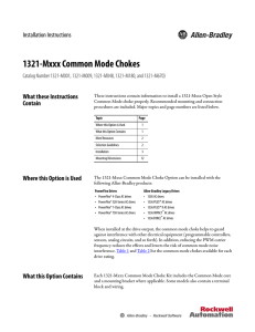 1321-xxx Common Mode Chokes Installation Instructions