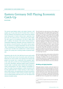 Eastern Germany Still Playing Economic Catch-Up