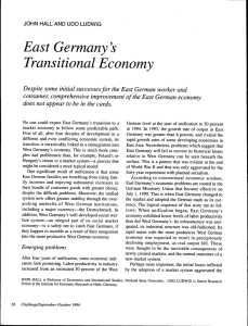 East Germany`s Transitional Economy