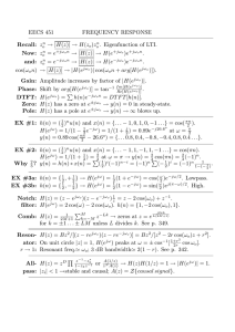 EECS 451 FREQUENCY RESPONSE Recall: zn → |H(z)| → H(zo)zn