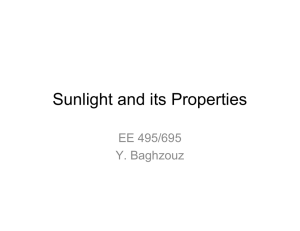 Sunlight and its Properties