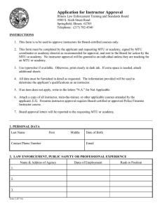 Application for Instructor Approval