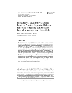 Expanded vs. Equal Interval Spaced Retrieval Practice: Exploring