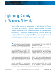 Tightening Security in Wireless Networks