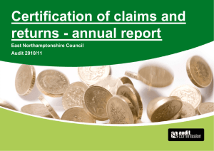 Item 5 - Certification of Claims and Returns