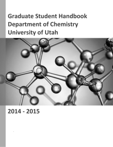 Graduate Student Handbook Department of Chemistry University of