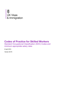 Codes of Practice for Skilled Workers
