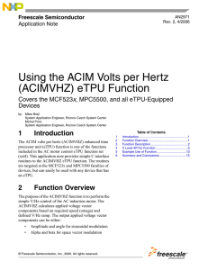 Using the ACIM Volts per Hertz (ACIMVHZ) eTPU Function