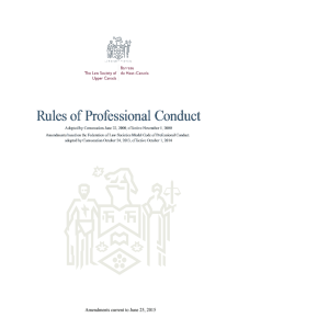 Rules of Professional Conduct - The Law Society of Upper Canada