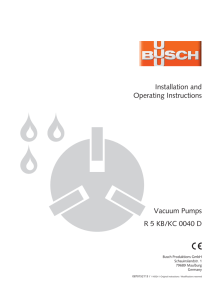 Installation and Operating Instructions Vacuum Pumps R 5 KB/KC