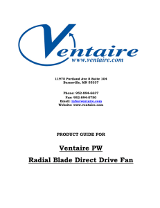 Ventaire PW Radial Blade Direct Drive Fan