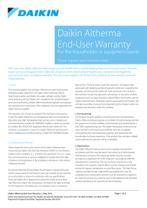 To view our full Daikin Altherma warranty please click