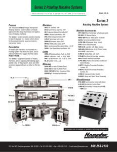 Series 2 Rotating Machine Systems