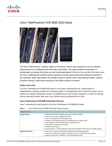 Cisco TelePresence VCR MSE 8220 blade