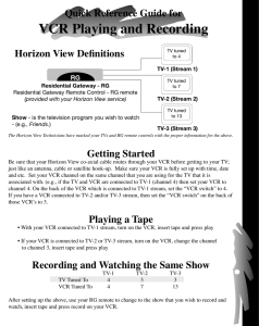 VCR Guide - Horizon Residential Services