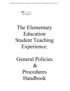 Student Teacher Handbook - College of Education