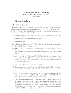 1 Linear Algebra