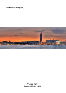 Conference Program Venice, Italy January 29-31, 2016