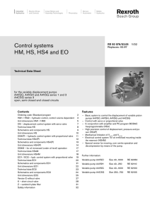 Control systems HM, HS, HS4 and EO