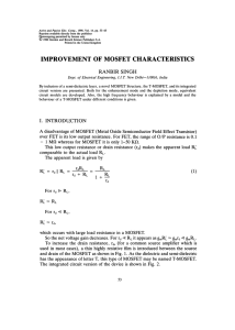 IMPROVEMENT OF MOSFET CHARACTERISTICS