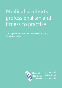 Medical students: professionalism and fitness to practise