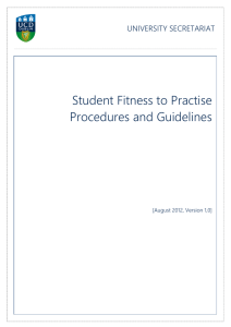 Student Fitness to Practise Procedures and Guidelines