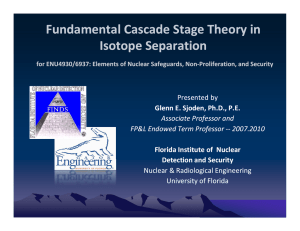 Fundamental Cascade Stage Theory in I t S ti I t S ti Isotope