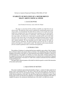 stability of rotation of a motor driven