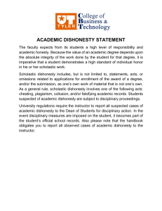 academic dishonesty statement - The University of Texas at Tyler