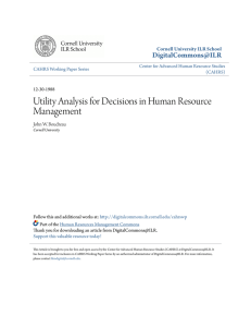 Utility Analysis for Decisions in Human Resource Management