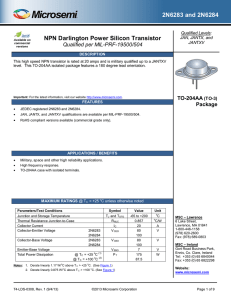 NPN Darlington Power Silicon Transistor