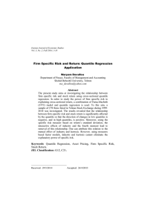 Firm Specific Risk and Return: Quantile Regression Application