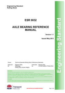 ESR 0032 - Axle bearing reference manual