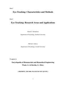 Eye-Tracking: Characteristics and Methods Eye