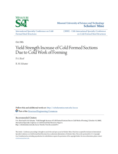 Yield Strength Increase of Cold Formed Sections
