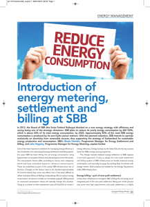Introduction of energy metering, settlement and billing at SBB