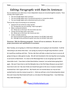 Run-On Sentences Editing Worksheet