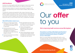 Offer to you - NHS Birmingham CrossCity CCG