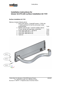 Installation instructions for blower lid 270 with surface installation kit