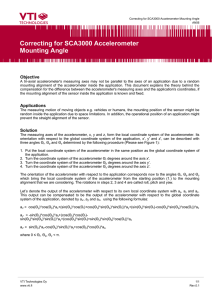 Correcting for SCA3000 Accelerometer Mounting Angle