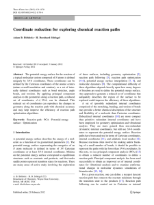 Coordinate reduction for exploring chemical reaction paths