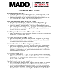 Alcohol Ignition Interlock Fact Sheet