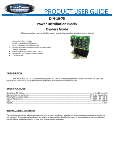 DIN-‐10-‐75 Power Distribution Blocks Owners Guide